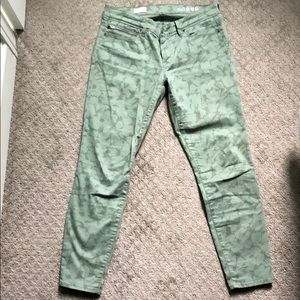Gap Legging Jeans - Green Floral Pattern Sz 29